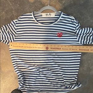 Play come des Garcons Striped Blue and White Kids Shirt